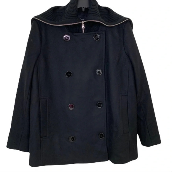 Judith and Charles Wool Blend Coat Black Double Breasted Peacoat Size 6 NWT - Picture 8 of 12